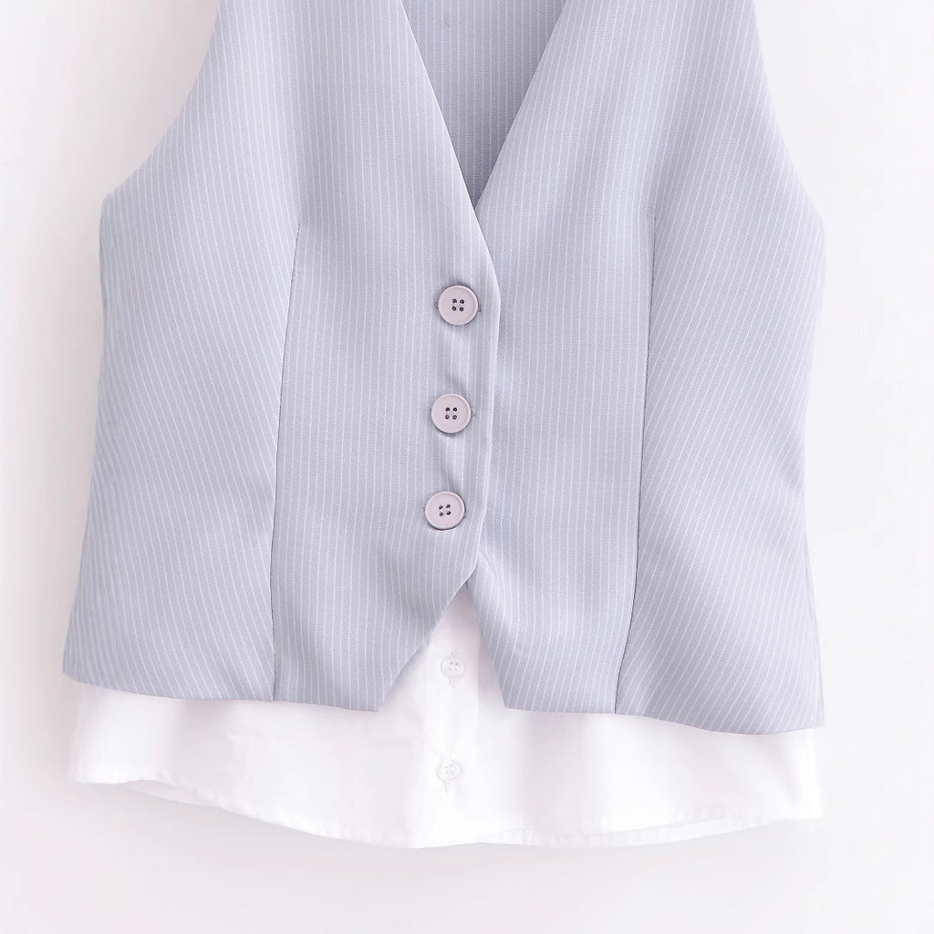 Top de rayas con escote formal
