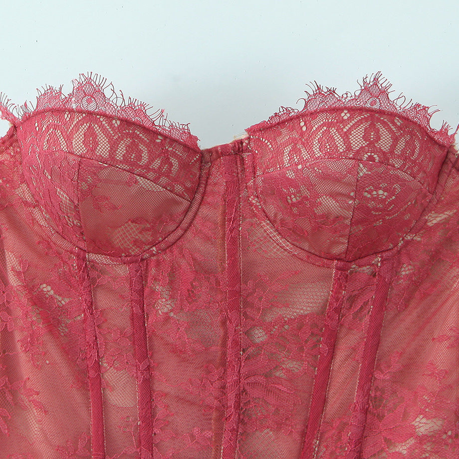 Top Corsé de Encaje Elegante para Mujer