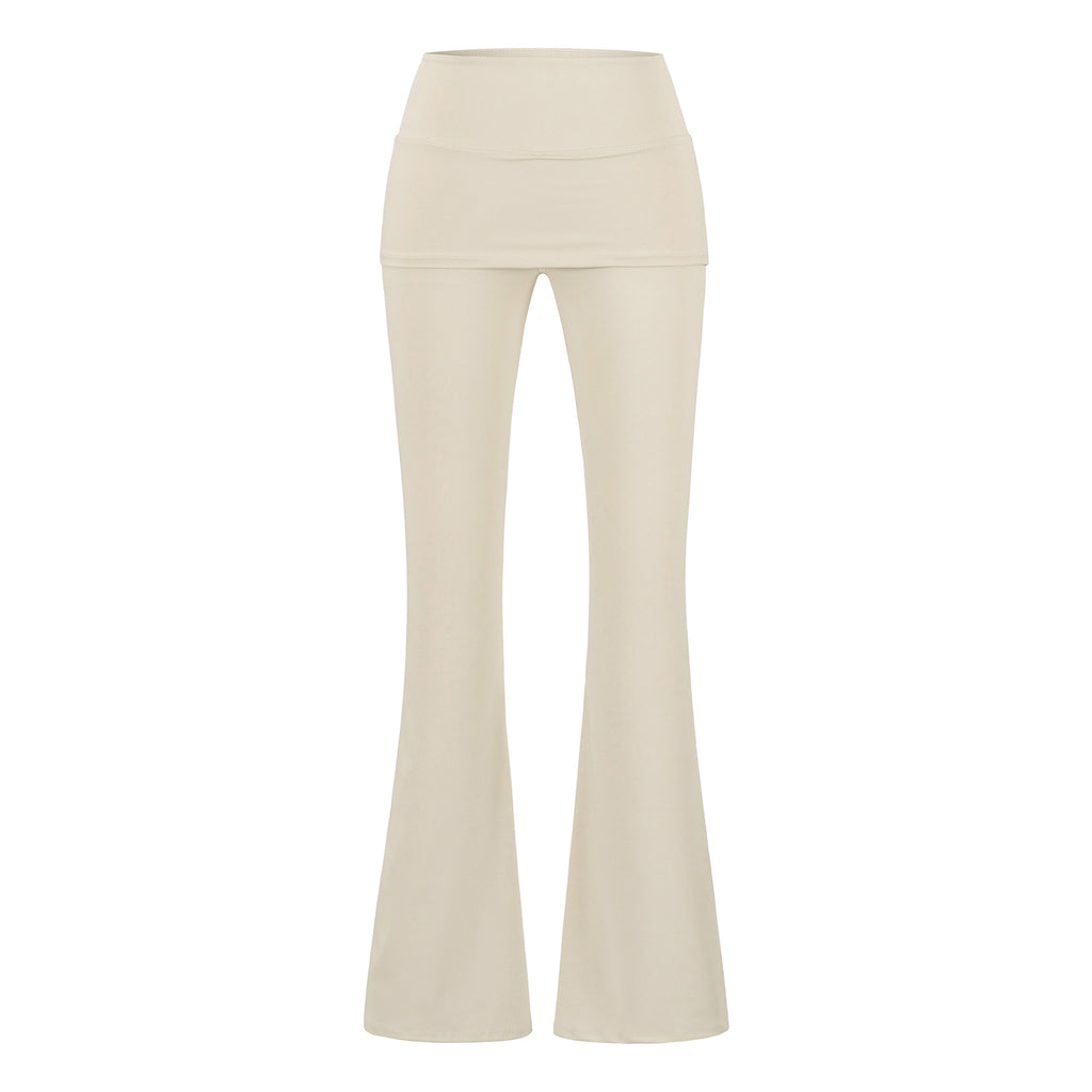 Pantalón Largo Ligero Pierna Ancha Viscosa Elastano Streetwear Casual Mujer