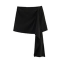 Spicy girl's minimalist and versatile asymmetrical short skirt