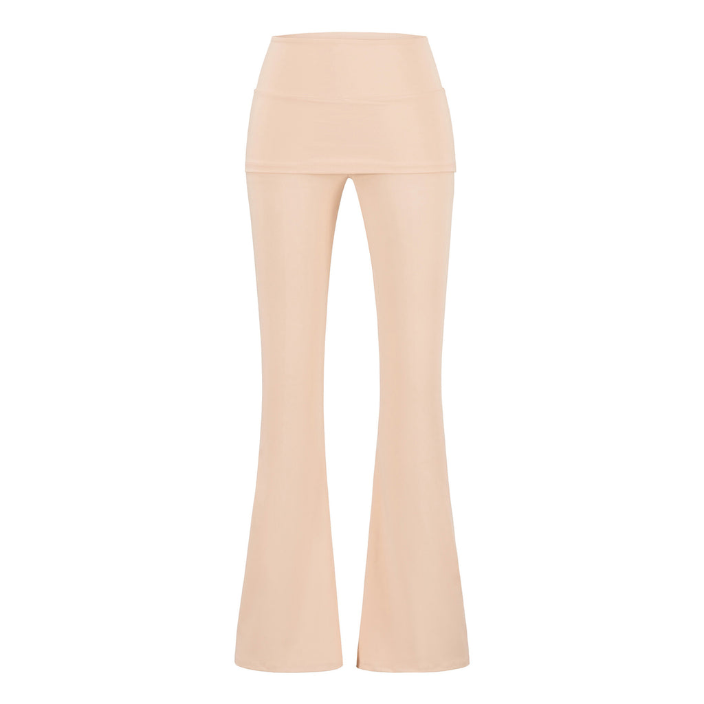 Pantalón Largo Ligero Pierna Ancha Viscosa Elastano Streetwear Casual Mujer