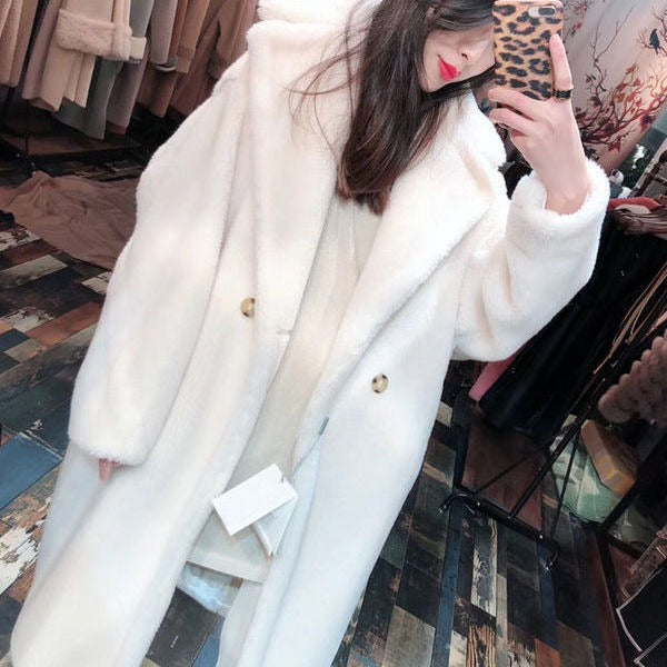 Abrigo Largo Doble Botonadura Manga Larga Cálido Grueso Elegante High Street Mujer Multicolor Tallas S a 3XL