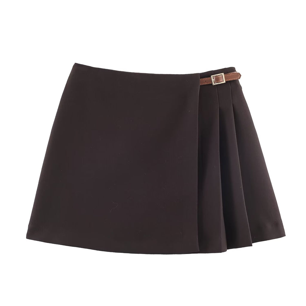 Spring loop embellished sleeveless top+mini skirt