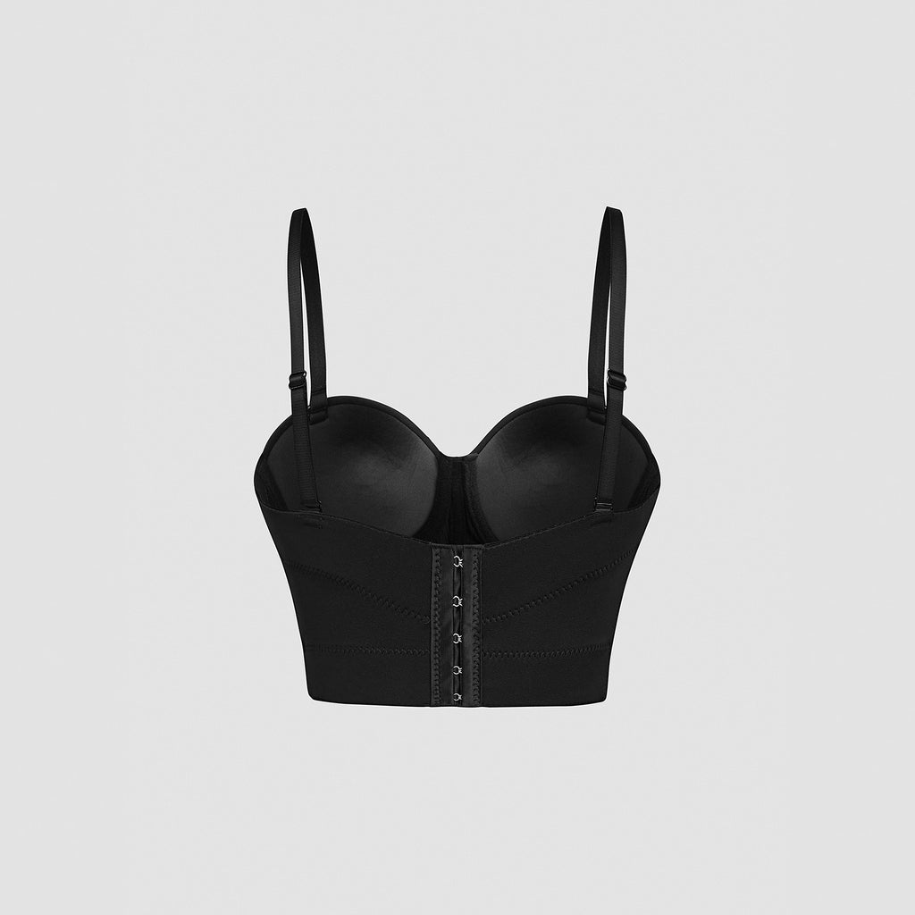 Top Bustier Flores Bordadas y Strass Mujer